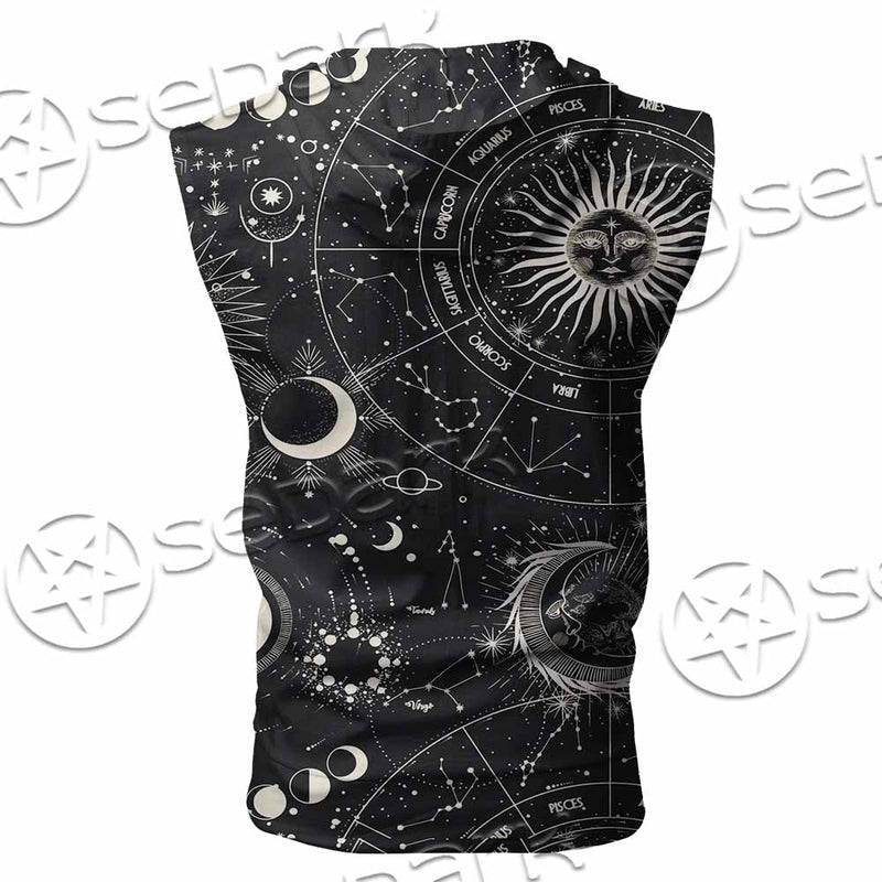 Astrology Workspace SED-1094 Zip Sleeveless Hoodie