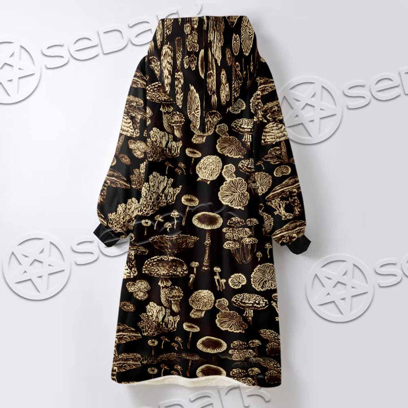 Psychedelic Magic Mushrooms SED-1095 Oversized Sherpa Blanket Hoodie