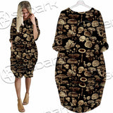 Psychedelic Magic Mushrooms SED-1095 Batwing Pocket Dress