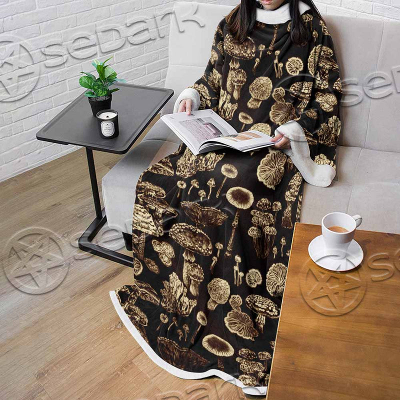 Psychedelic Magic Mushrooms SED-1095 Sleeved Blanket