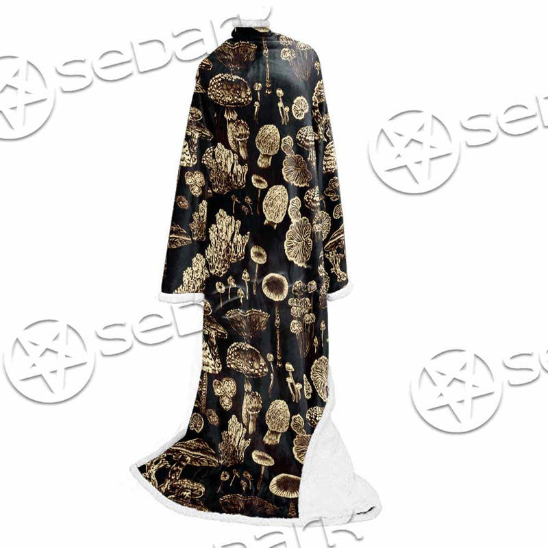 Psychedelic Magic Mushrooms SED-1095 Sleeved Blanket