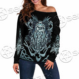 Viking Warrior Head SED-1102 Off Shoulder Sweaters