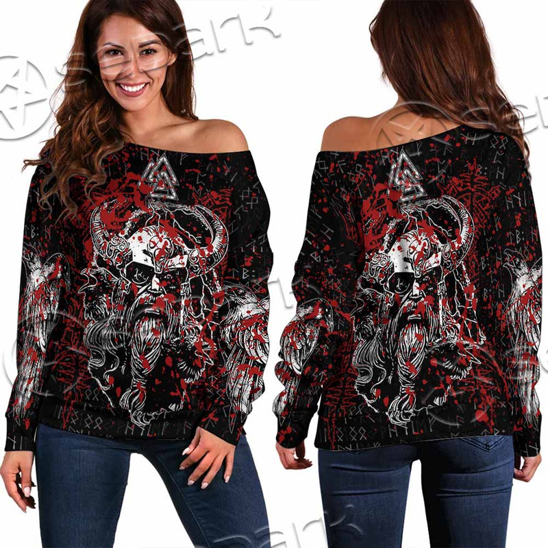Viking Odin Norse Valhalla SED-1103 Off Shoulder Sweaters