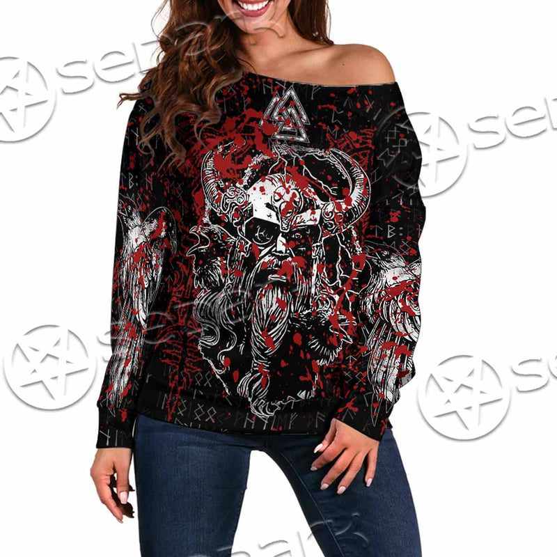 Viking Odin Norse Valhalla SED-1103 Off Shoulder Sweaters