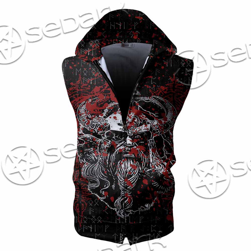 Viking Odin Norse Valhalla SED-1103 Zip Sleeveless Hoodie
