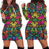 Psychedelic Floral SED-1106 Hoodie Dress