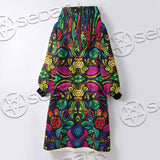 Psychedelic Floral SED-1106 Oversized Sherpa Blanket Hoodie