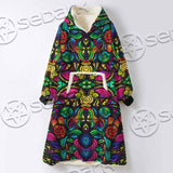 Psychedelic Floral SED-1106 Oversized Sherpa Blanket Hoodie