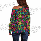 Psychedelic Floral SED-1106 Off Shoulder Sweaters