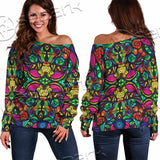 Psychedelic Floral SED-1106 Off Shoulder Sweaters