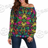 Psychedelic Floral SED-1106 Off Shoulder Sweaters