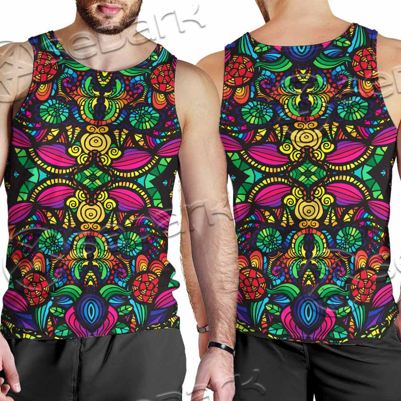 Psychedelic Floral SED-1106 Men Tank-tops