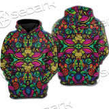 Psychedelic Floral SED-1106 Hoodie & Zip Hoodie Raglan