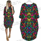 Psychedelic Floral SED-1106 Batwing Pocket Dress
