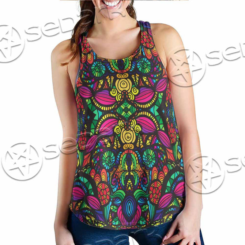 Psychedelic Floral SED-1106 Women Tank Top
