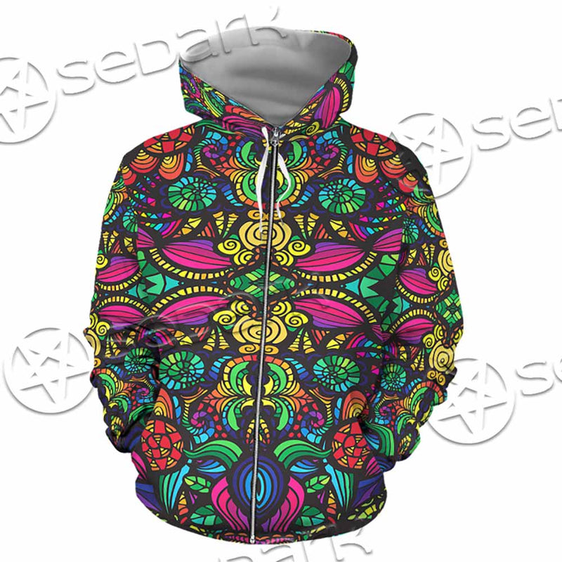 Psychedelic Floral SED-1106 Hoodie & Zip Hoodie
