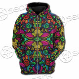 Psychedelic Floral SED-1106 Hoodie & Zip Hoodie Raglan