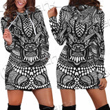 Psychedelic Black And White SED-1107 Hoodie Dress