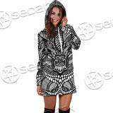 Psychedelic Black And White SED-1107 Hoodie Dress