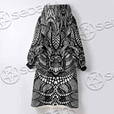 Psychedelic Black And White SED-1107 Oversized Sherpa Blanket Hoodie