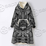 Psychedelic Black And White SED-1107 Oversized Sherpa Blanket Hoodie