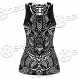 Psychedelic Black And White SED-1107 Women Tank Top