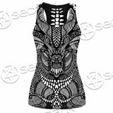 Psychedelic Black And White SED-1107 Women Tank Top