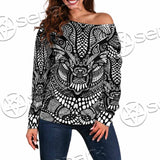 Psychedelic Black And White SED-1107 Off Shoulder Sweaters