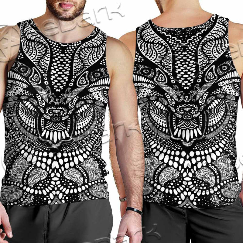 Psychedelic Black And White SED-1107 Men Tank-tops