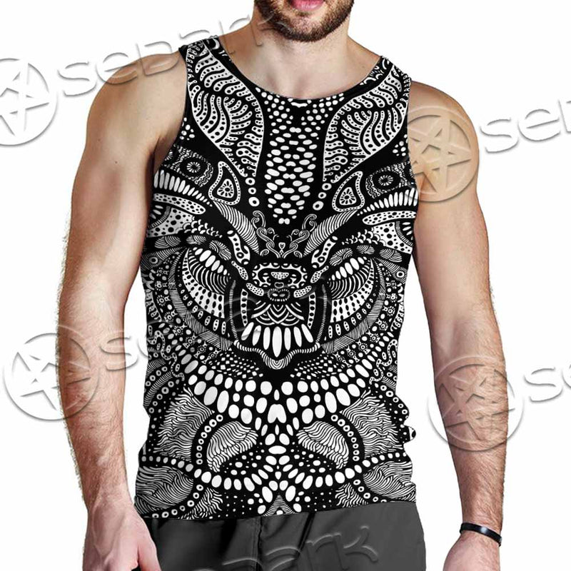 Psychedelic Black And White SED-1107 Men Tank-tops