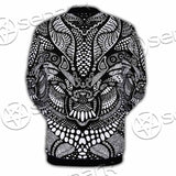 Psychedelic Black And White SED-1107 Button Jacket