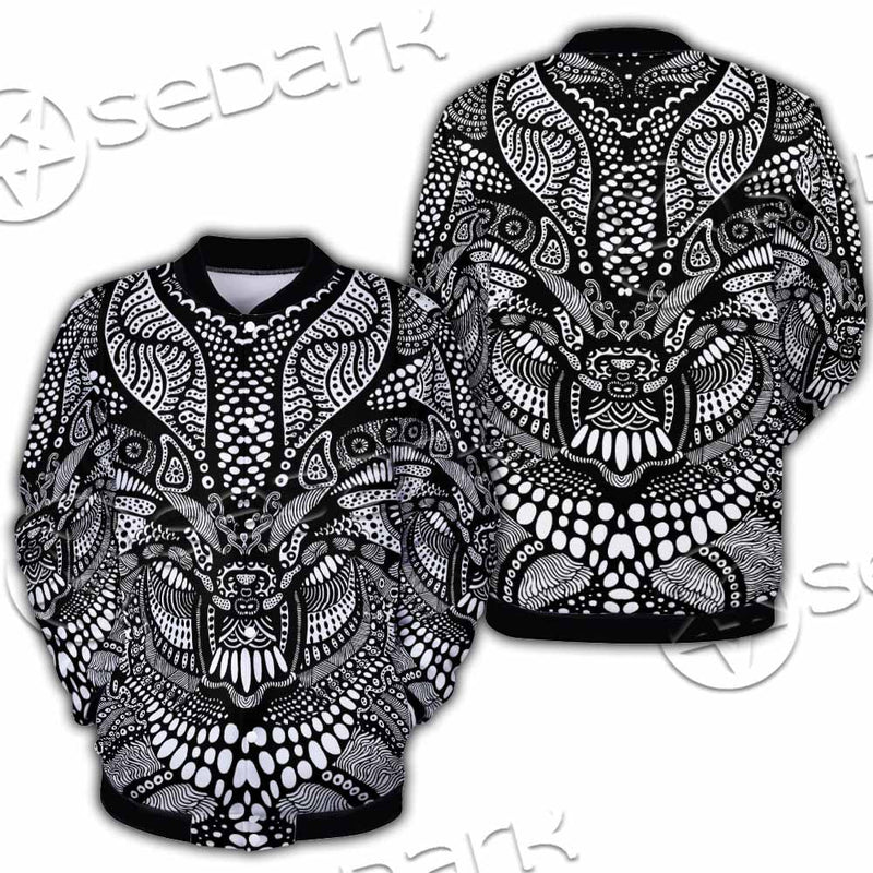 Psychedelic Black And White SED-1107 Button Jacket