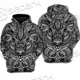 Psychedelic Black And White SED-1107 Hoodie & Zip Hoodie Raglan