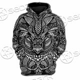 Psychedelic Black And White SED-1107 Hoodie & Zip Hoodie Raglan