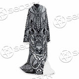 Psychedelic Black And White SED-1107 Sleeved Blanket