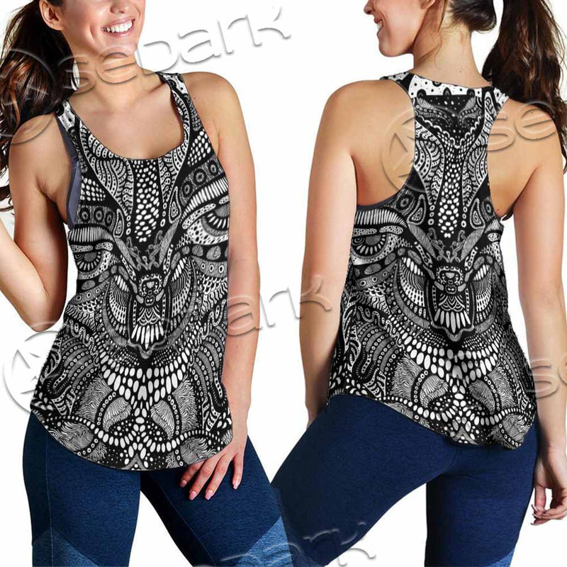 Psychedelic Black And White SED-1107 Women Tank Top