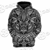 Psychedelic Black And White SED-1107 Hoodie & Zip Hoodie Raglan