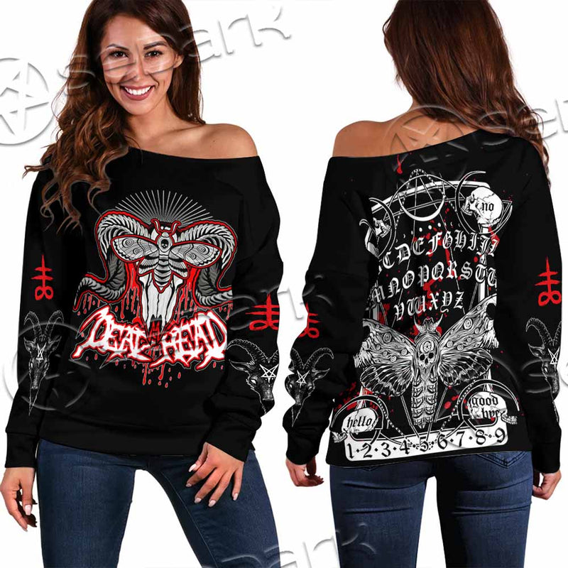 Witchcraft Ouija Board SED-1110 Off Shoulder Sweaters