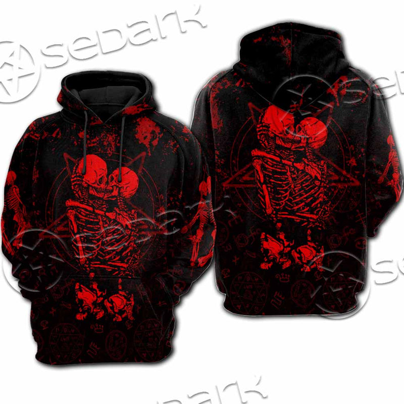 Skeleton Couple SED-1111 Hoodie & Zip Hoodie Raglan