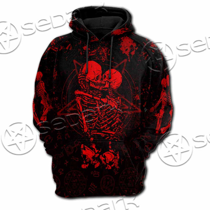 Skeleton Couple SED-1111 Hoodie & Zip Hoodie Raglan