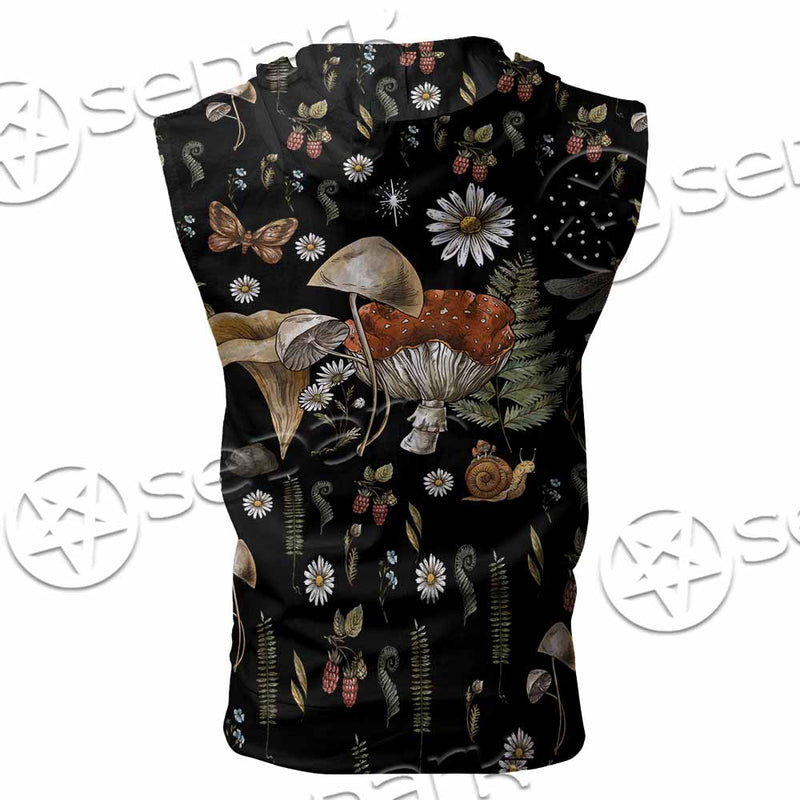 Cottagecore Mushroom SED-1112 Zip Sleeveless Hoodie