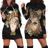 Green Witch Hand With All Seeing Eye SED-1113 Hoodie Dress