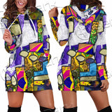 Abstract Psychedelic Fractal SED-1114 Hoodie Dress