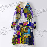 Abstract Psychedelic Fractal SED-1114 Oversized Sherpa Blanket Hoodie