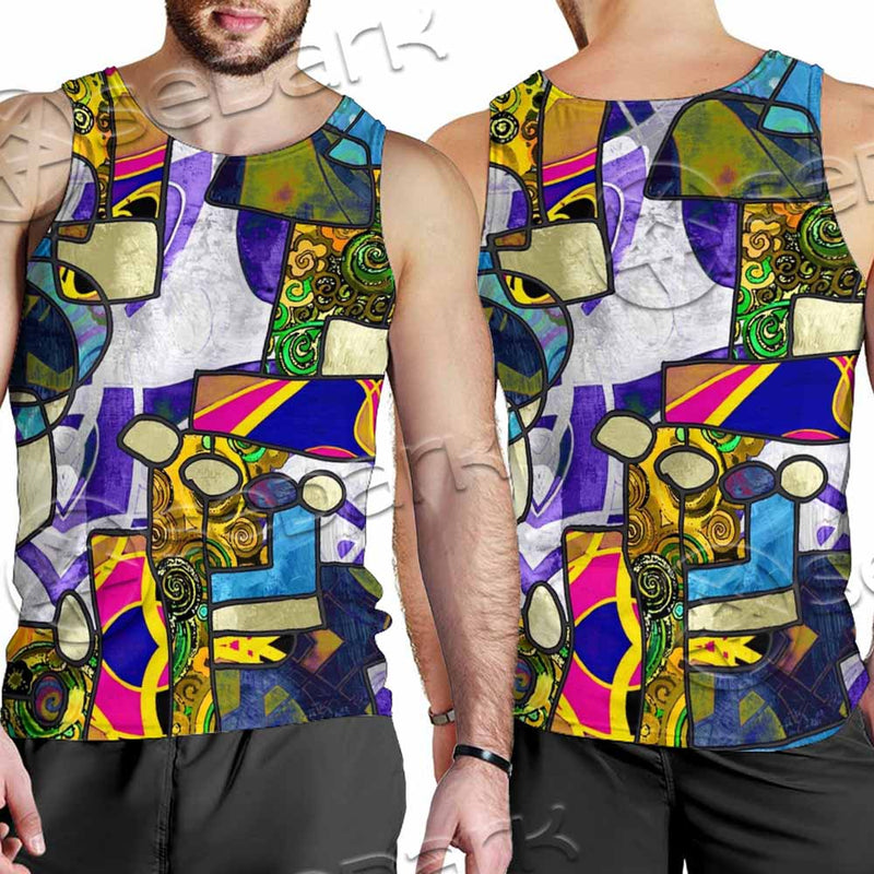 Abstract Psychedelic Fractal SED-1114 Men Tank-tops