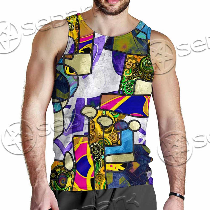 Abstract Psychedelic Fractal SED-1114 Men Tank-tops