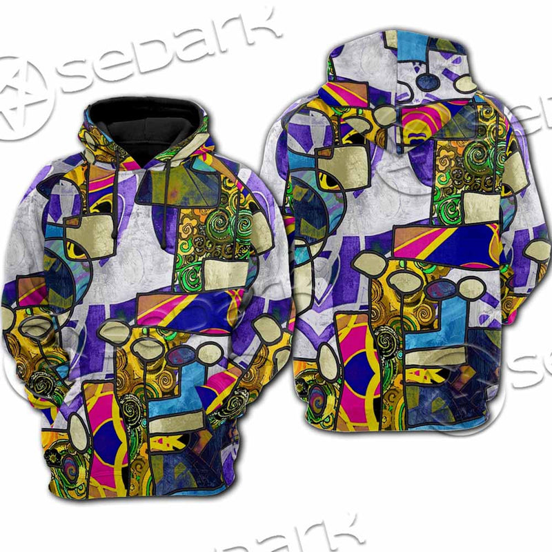 Abstract Psychedelic Fractal SED-1114 Hoodie & Zip Hoodie Raglan