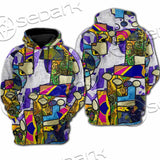 Abstract Psychedelic Fractal SED-1114 Hoodie & Zip Hoodie Raglan