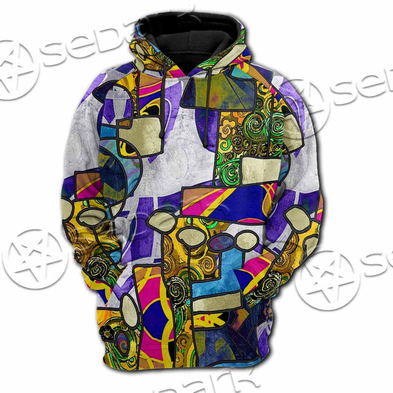Abstract Psychedelic Fractal SED-1114 Hoodie & Zip Hoodie Raglan