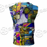 Abstract Psychedelic Fractal SED-1114 Zip Sleeveless Hoodie